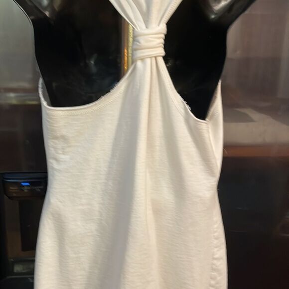 Small Miley Cyrus Max Azria white sleeveless hooded open front cardigan - Picture 8 of 10